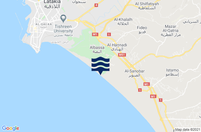 Karte der Gezeiten Al Hinādī, Syria