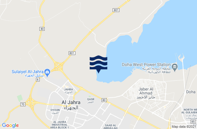 Karte der Gezeiten Al Jahrā’, Kuwait