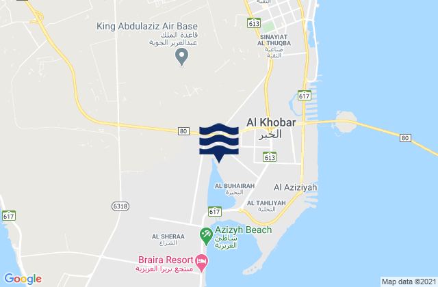 Karte der Gezeiten Al Khubar, Saudi Arabia