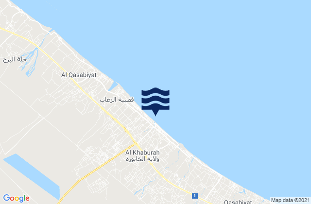 Karte der Gezeiten Al Khābūrah, Oman