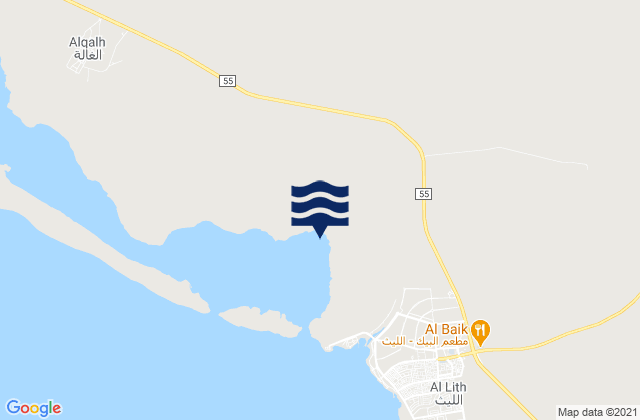 Karte der Gezeiten Al Līth, Saudi Arabia