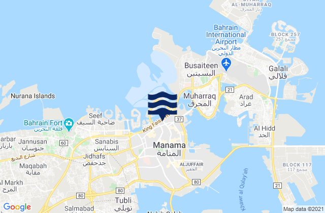 Karte der Gezeiten Al Manamah Harbor, Saudi Arabia