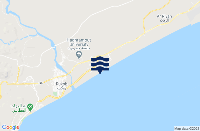 Karte der Gezeiten Al Mukalla City, Yemen