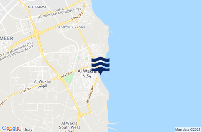 Karte der Gezeiten Al Wukayr, Qatar
