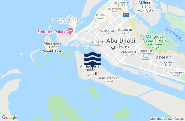 Karte der Gezeiten Al Ḩudayriyāt, United Arab Emirates