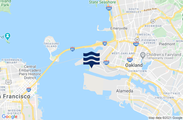 Karte der Gezeiten Alameda Naval Air Station, United States