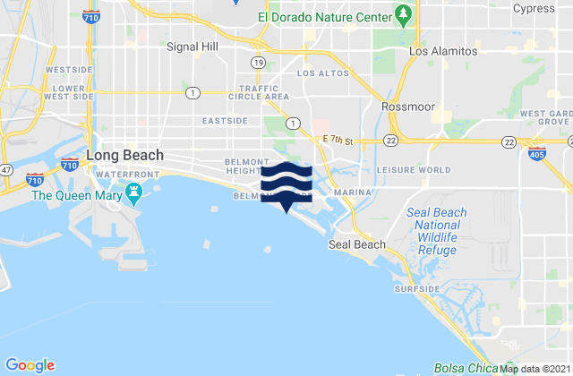 Karte der Gezeiten Alamitos Bay Beach, United States