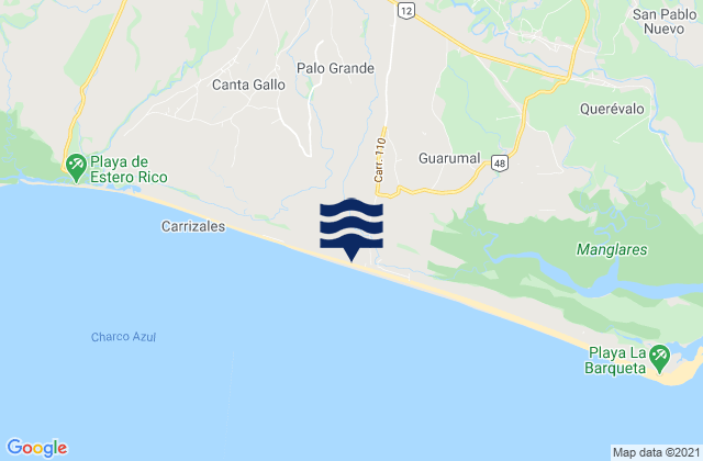 Karte der Gezeiten Alanje, Panama
