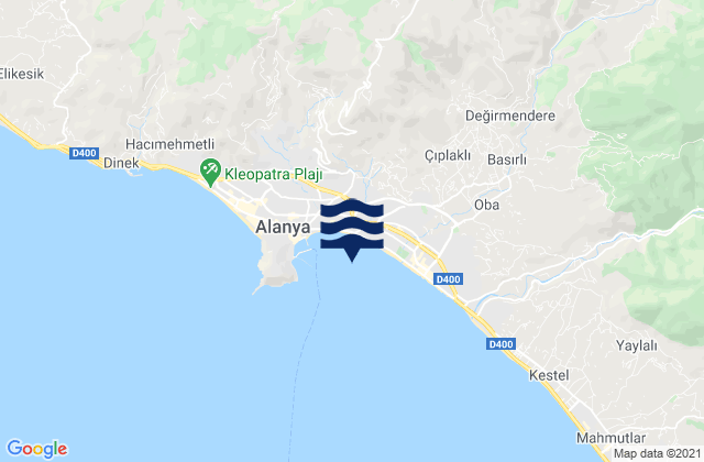 Karte der Gezeiten Alanya, Turkey