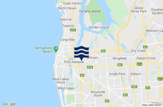 Karte der Gezeiten Alberton, Australia