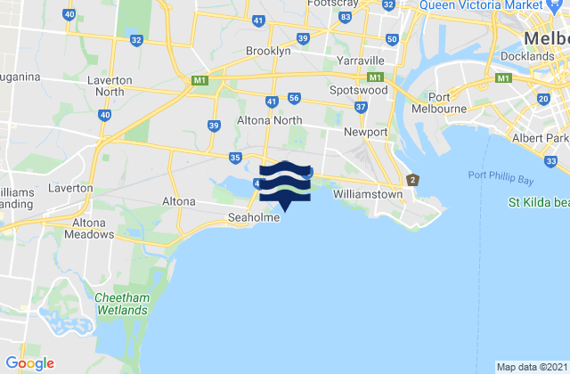Karte der Gezeiten Albion, Australia