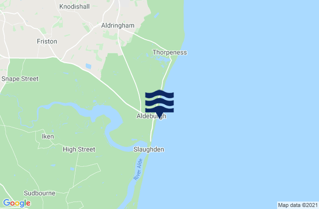 Karte der Gezeiten Aldeburgh, United Kingdom