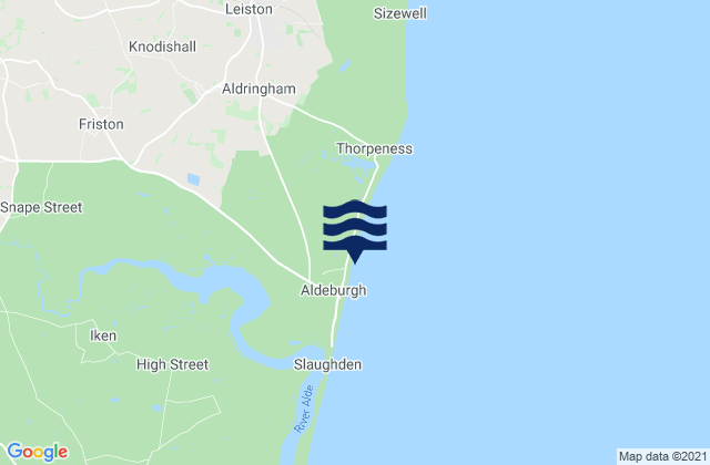 Karte der Gezeiten Aldeburgh's Beach, United Kingdom