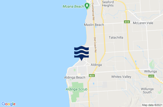 Karte der Gezeiten Aldinga, Australia