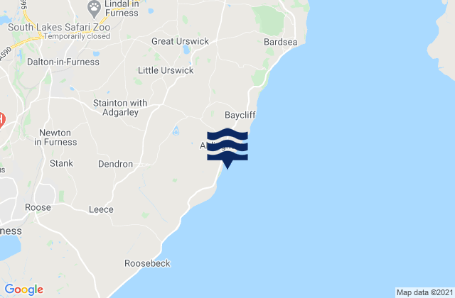 Karte der Gezeiten Aldingham Beach, United Kingdom