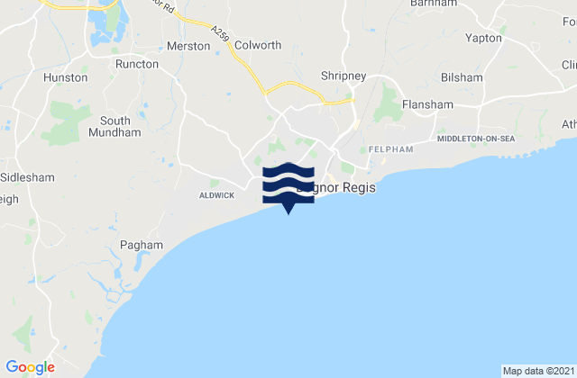 Karte der Gezeiten Aldwick Beach, United Kingdom