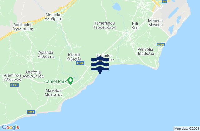Karte der Gezeiten Alethrikó, Cyprus