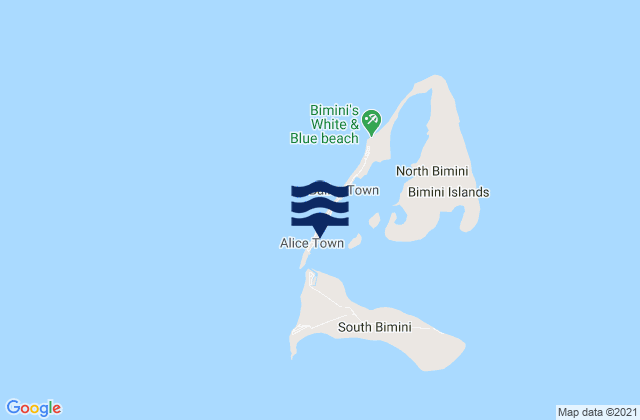 Karte der Gezeiten Alice Town, Bahamas