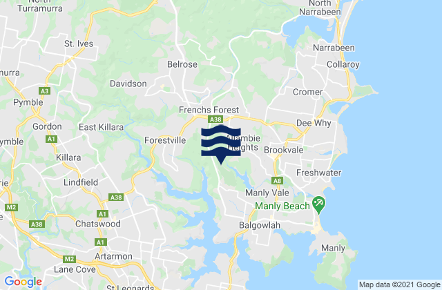 Karte der Gezeiten Allambie Heights, Australia