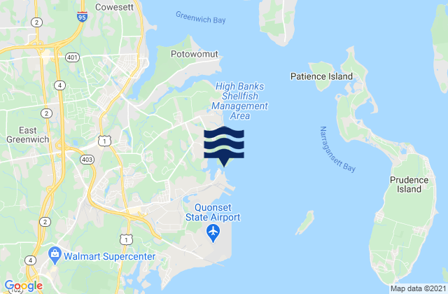 Karte der Gezeiten Allen Harbor, United States