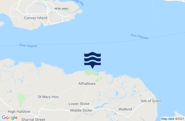 Karte der Gezeiten Allhallows Beach, United Kingdom