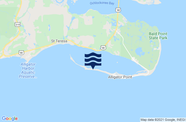 Karte der Gezeiten Alligator Point (St. James Island), United States