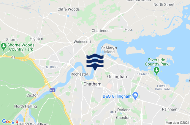Karte der Gezeiten Allington Lock, United Kingdom