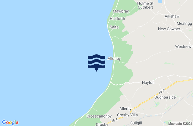 Karte der Gezeiten Allonby Bay, United Kingdom