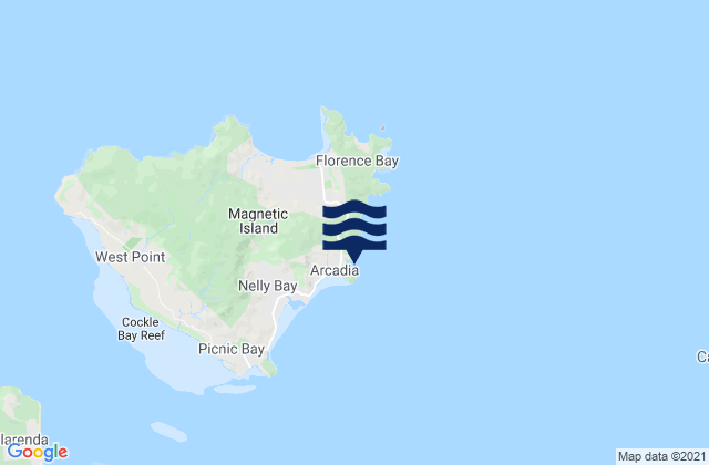 Karte der Gezeiten Alma Bay, Australia