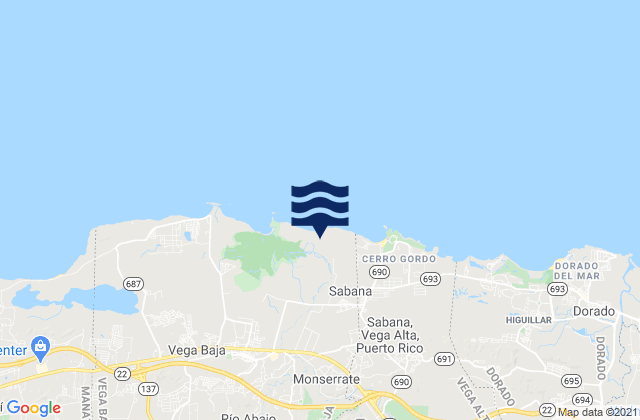 Karte der Gezeiten Almirante Norte Barrio, Puerto Rico