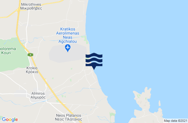 Karte der Gezeiten Almyrós, Greece