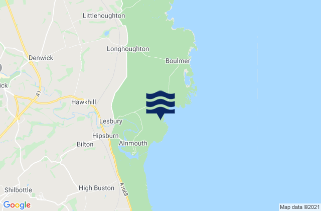 Karte der Gezeiten Alnmouth, United Kingdom
