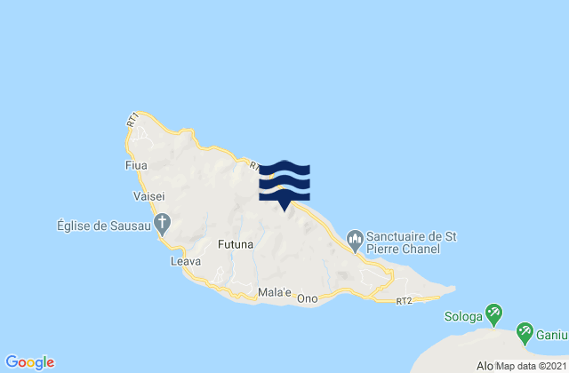 Karte der Gezeiten Alo, Wallis and Futuna