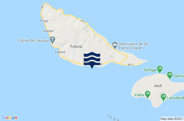 Karte der Gezeiten Alo, Wallis and Futuna