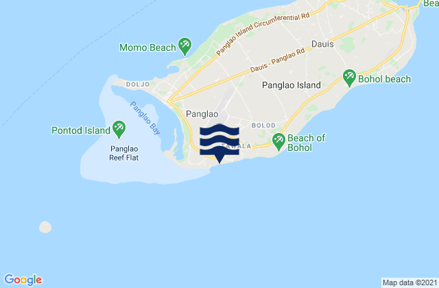 Karte der Gezeiten Alona Beach, Philippines