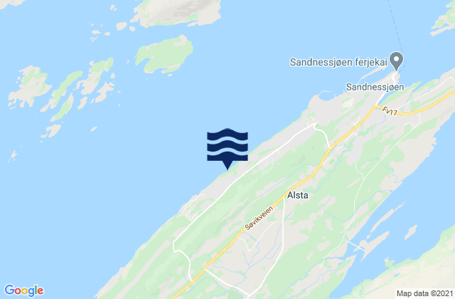 Karte der Gezeiten Alstahaug, Norway