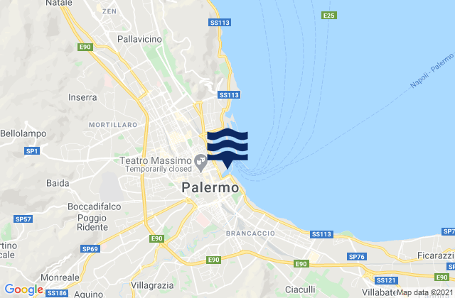 Karte der Gezeiten Altofonte, Italy