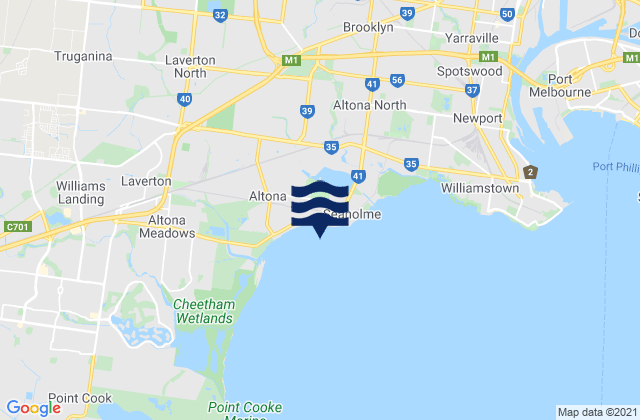 Karte der Gezeiten Altona Pier, Australia