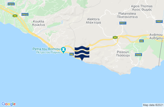 Karte der Gezeiten Aléktora, Cyprus