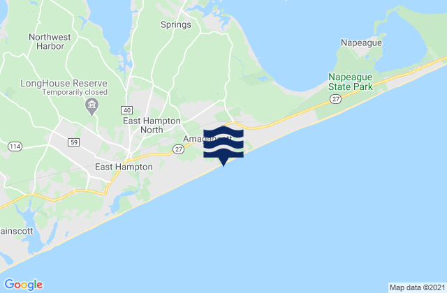 Karte der Gezeiten Amagansett Beach, United States