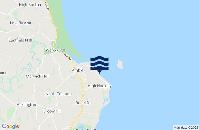 Karte der Gezeiten Amble Links Beach, United Kingdom