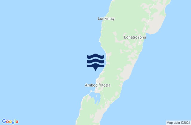 Karte der Gezeiten Ambodifotatra, Madagascar