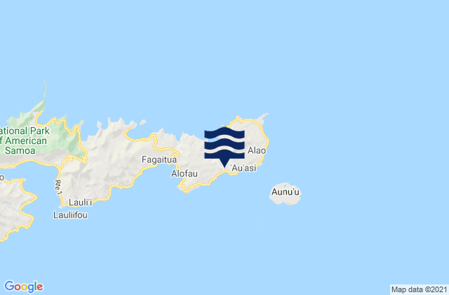 Karte der Gezeiten Amouli, American Samoa