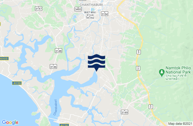 Karte der Gezeiten Amphoe Mueang Chanthaburi, Thailand