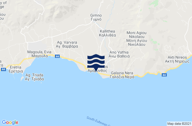 Karte der Gezeiten Amárynthos, Greece