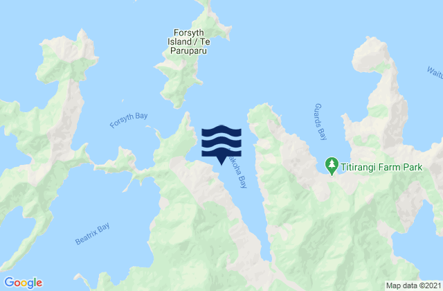 Karte der Gezeiten Anakoha Bay, New Zealand