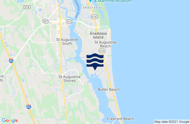 Karte der Gezeiten Anastasia Island, United States