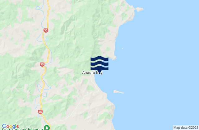 Karte der Gezeiten Anaura Bay, New Zealand