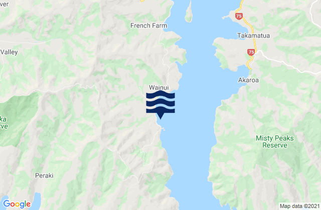Karte der Gezeiten Anchorage Bay, New Zealand