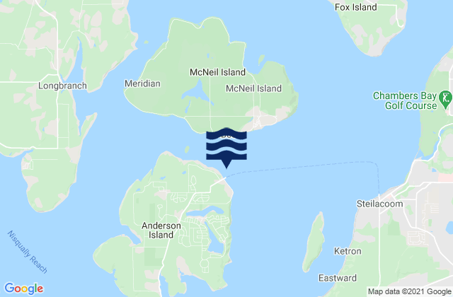 Karte der Gezeiten Anderson Island, United States